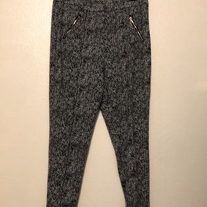 Worthington Ultra Stretch Ponte Dress Pants Womens Black & White 10 Skinny Fit